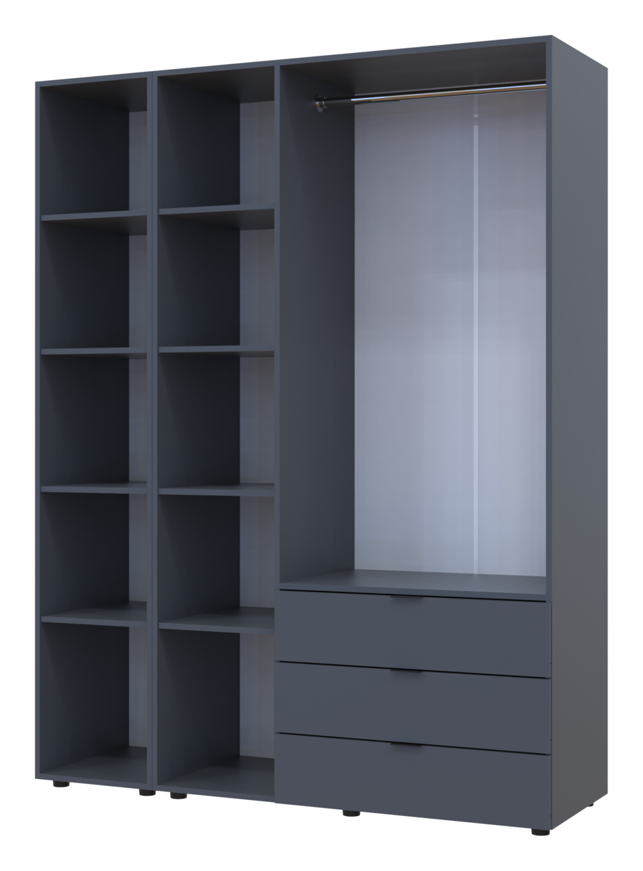 Шафа для одягу Doros Гелар Графіт 3ДСП/Дзеркало 155х49.5х203.4 (42002158) 7