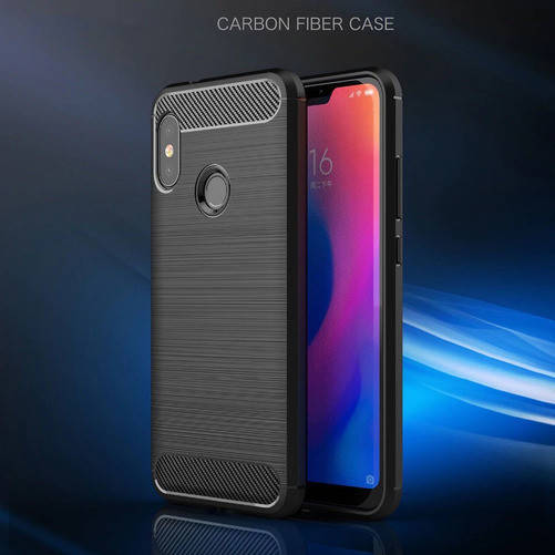 

Жесткий чехол для Xiaomi Mi A2 lite / Redmi 6 Pro с карбоновыми вставками