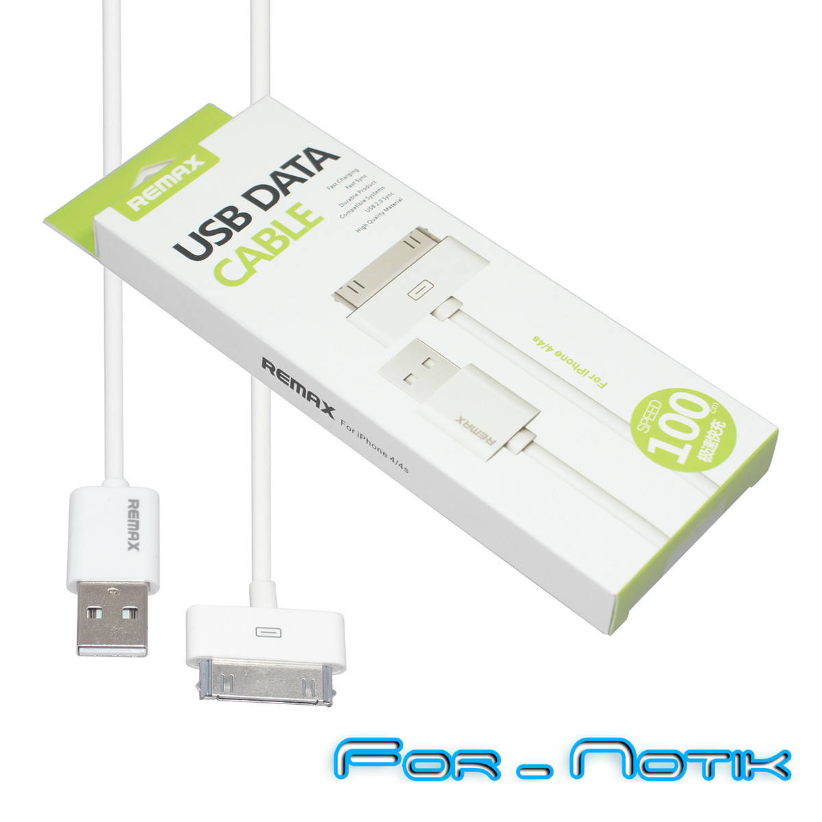 

Кабель REMAX Fast Charging для iPhone 4 / 4s , белый , 1м