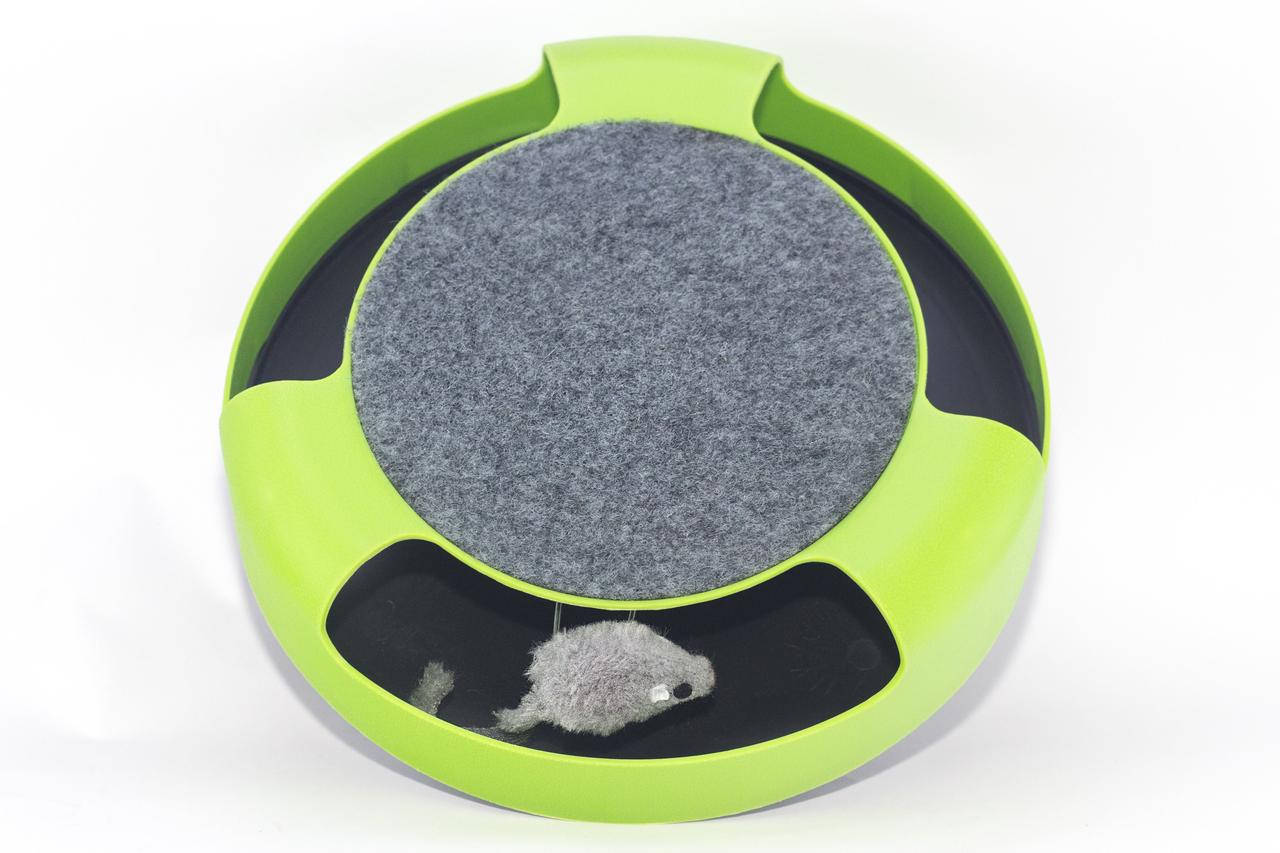 

Интерактивная игрушка-когтеточка для котов и кошек Поймай Мышь (Catch The Mouse) 25 см, Зелёный