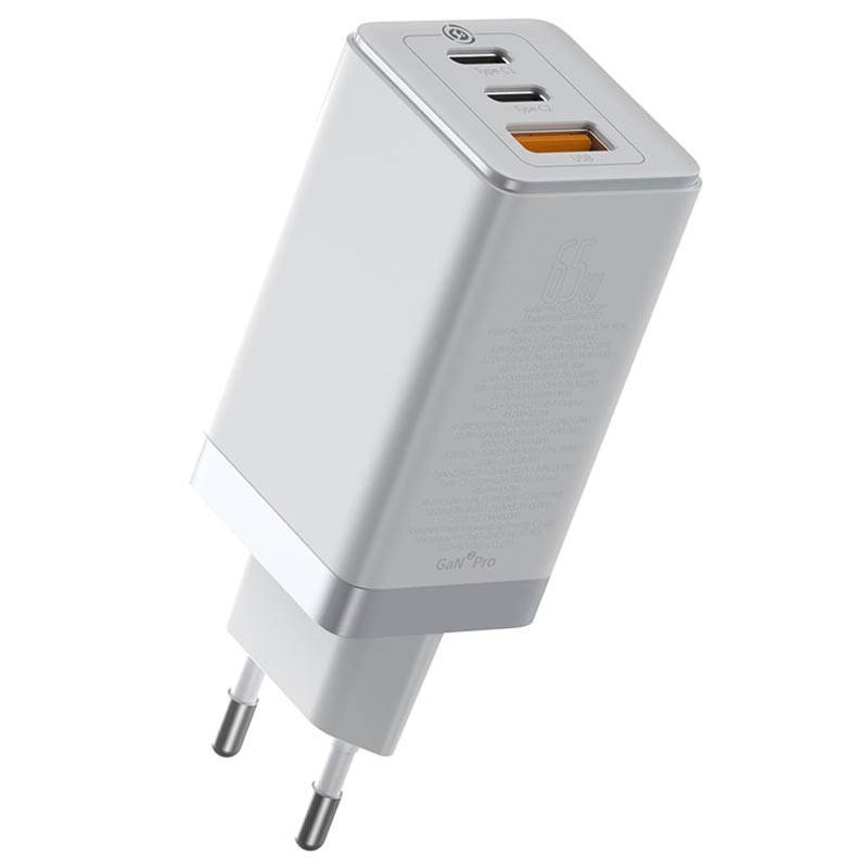 

Сеть ЗУ Baseus GaN2 Pro Quick Charger 2C+U 65W EU, White (CCGAN2P-B02), Белый