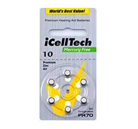 

Батарейки для слуховых аппаратов iCellTech 10 (Южная Корея), Комплект 30 шт.