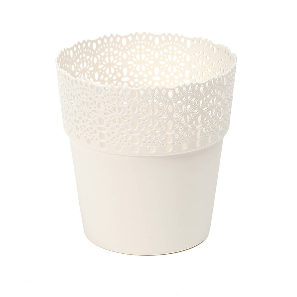 

Кашпо ажурное пластиковое Ламела Белла 130 КРЕМОВЫЙ