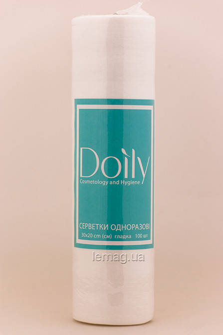 

Doily Салфетки в рулоне 30см х 20см спанлейс, ГЛАДКИЕ, в рулоне 100 шт, Белый