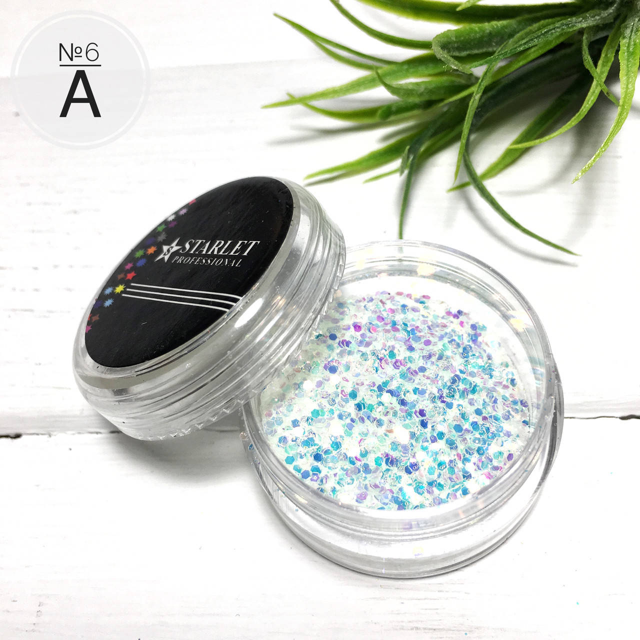 

Блестки шестигранники с глиттером для ногтей Starlet Professional (A) №06, Бирюзовый