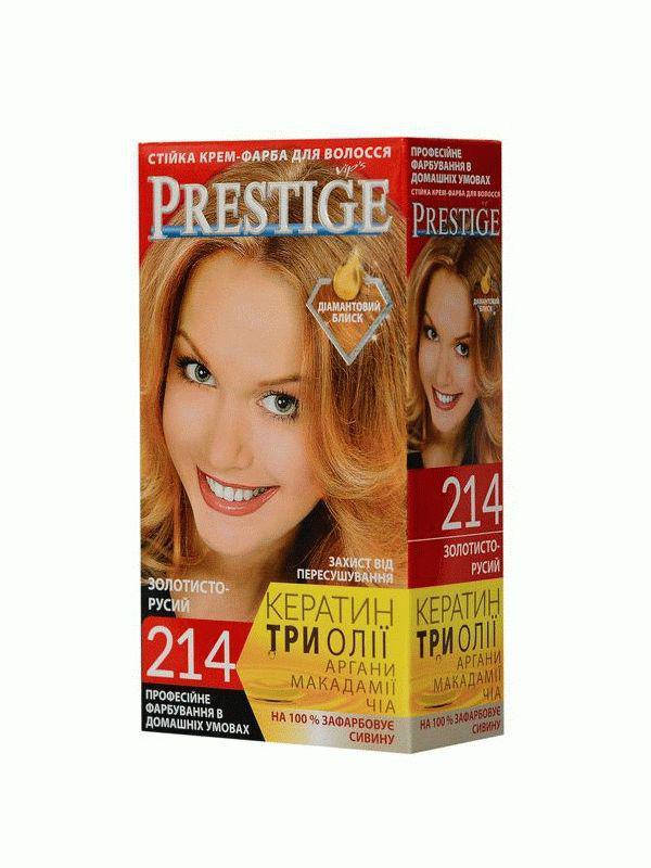 

Стойкая крем краска для волос Prestige 214 Золотисто русый, Престиж 115 мл