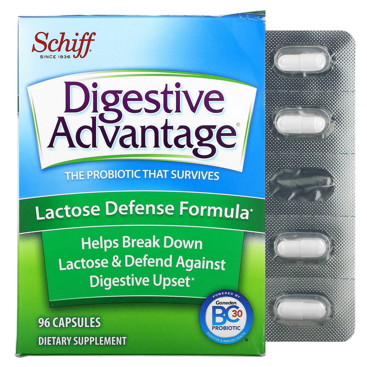 

Schiff, Digestive Advantage, формула защиты от лактозы, 96 капсул - Оригинал