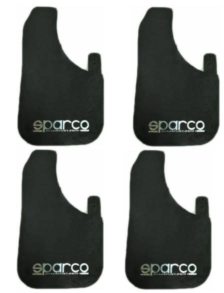 

Брызговики большие черные - 4шт - "SPARCO" - 450х280 - с вырезом (резино-пласт)