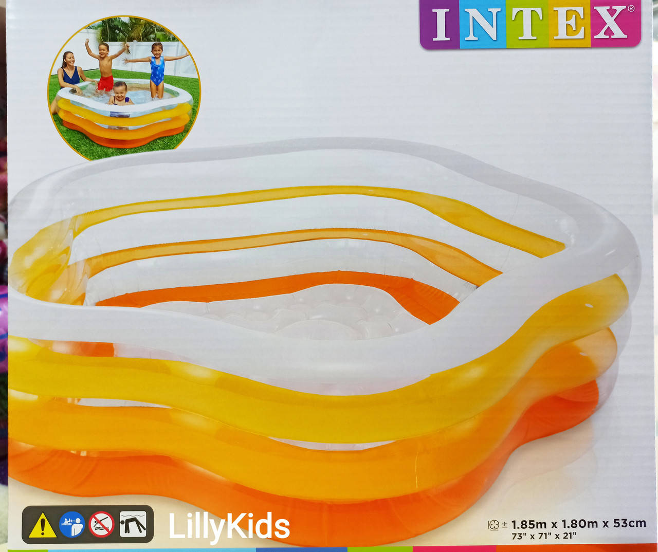 

Детский надувной бассейн Intex 56495 Звездочка, интекс 185х180х53 см