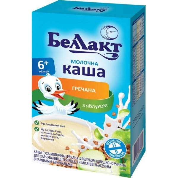 

Каша сухая молочная Беллакт гречневая с яблоком с 6 месяцев, 200 г