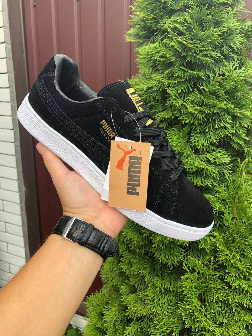 

Мужские кроссовки черно белые Puma Suede Classic,пума класик 43, Черно-белый