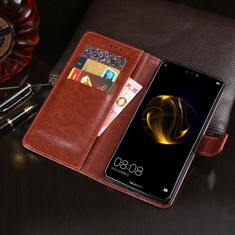 

Чехол Idewei для Huawei P Smart Plus / Nova 3i / INE-LX1 книжка кожа PU коричневый