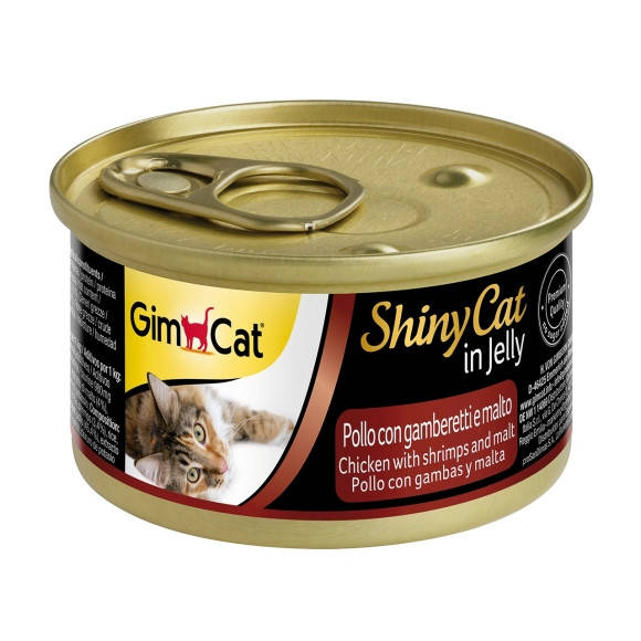 

GimCat ShinyCat in Jelly Chicken with shrimps and malt влажный корм для кошек с курицей, креветками и солодом