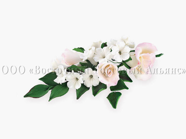

Букет из мастики - Букет роз БЕЛЫЙ №12