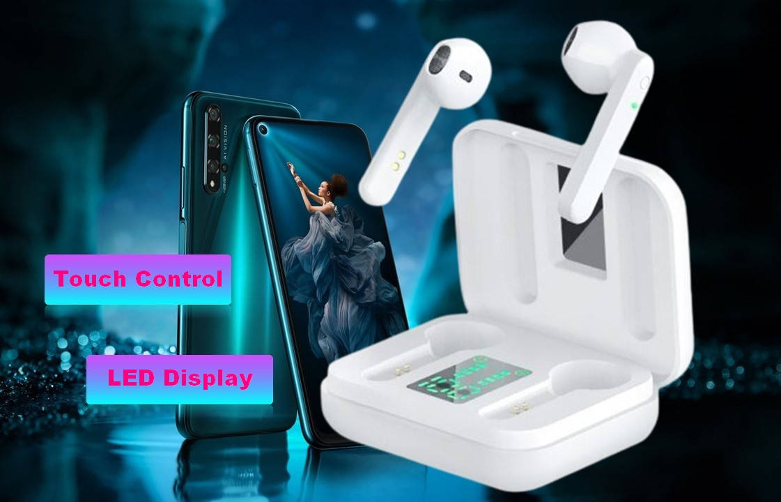 

Безпровідні блютуз навушники LCD TWS X15 White, Белый