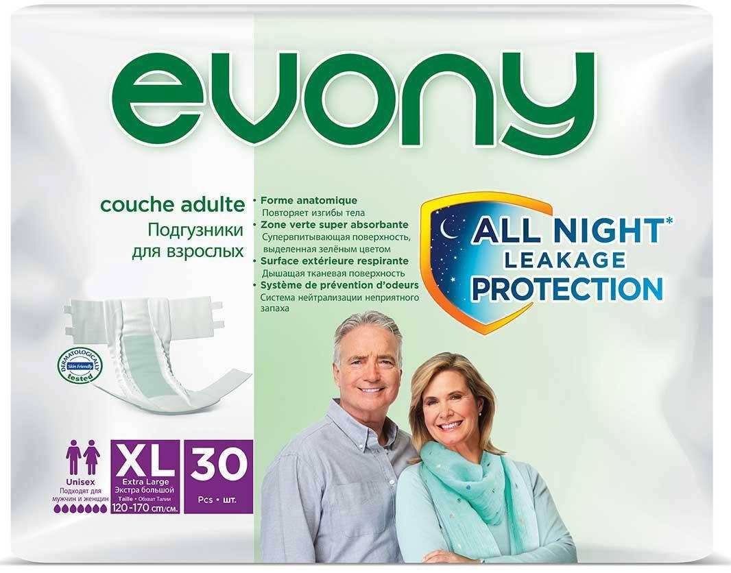 

Подгузники для взрослых Evony Extra Large размер 4 (120-170 см), 30 шт