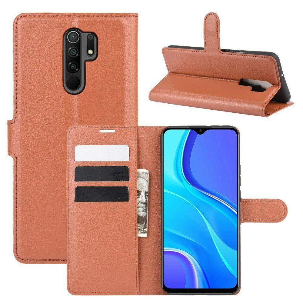

Чехол IETP для Xiaomi Redmi 9 книжка кожа PU коричневый