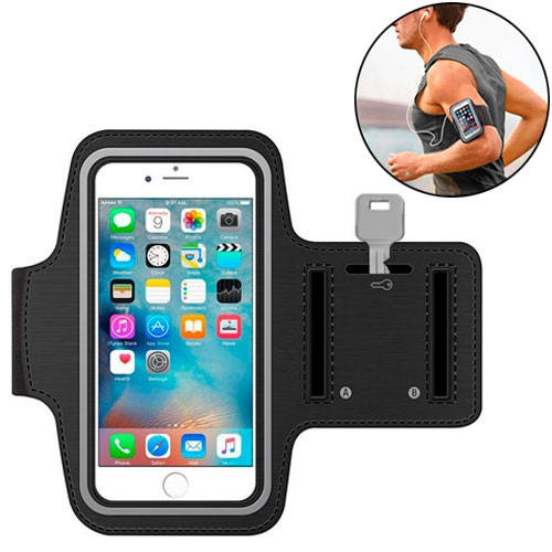 

Армбенд, спортивный наручный чехол для смартфонов 5.5-6.2;, универсальный, Черный