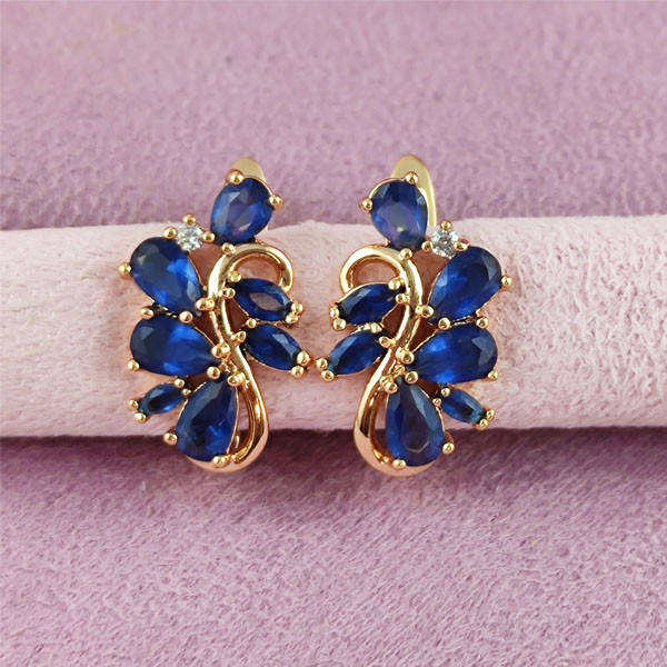 

Серьги Xuping Ариана синие медицинское золото позолота 18К английский замок А/В 1-1493