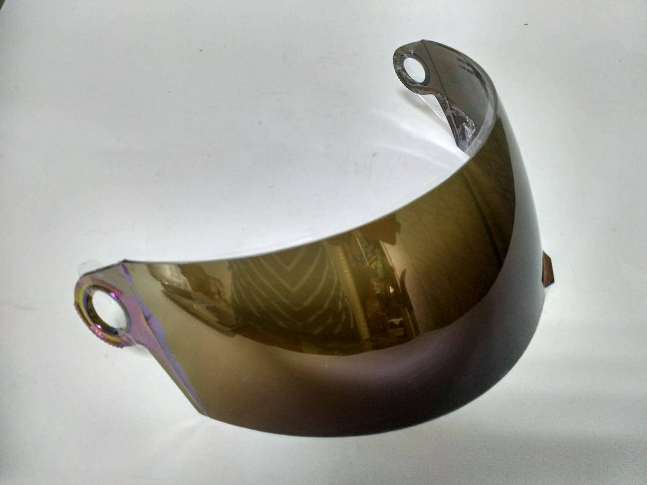 

Защитное стекло (визор) 44х11.5 для мотоциклетных шлемов, лазерная тонировка "хамелеон"№501/101