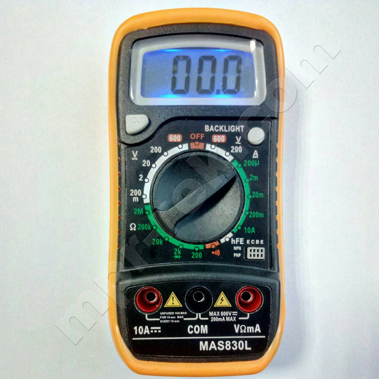 

Цифровой мультиметр MAS830L (600В, 10А, 2МОм, hFE, звуковая индикация)