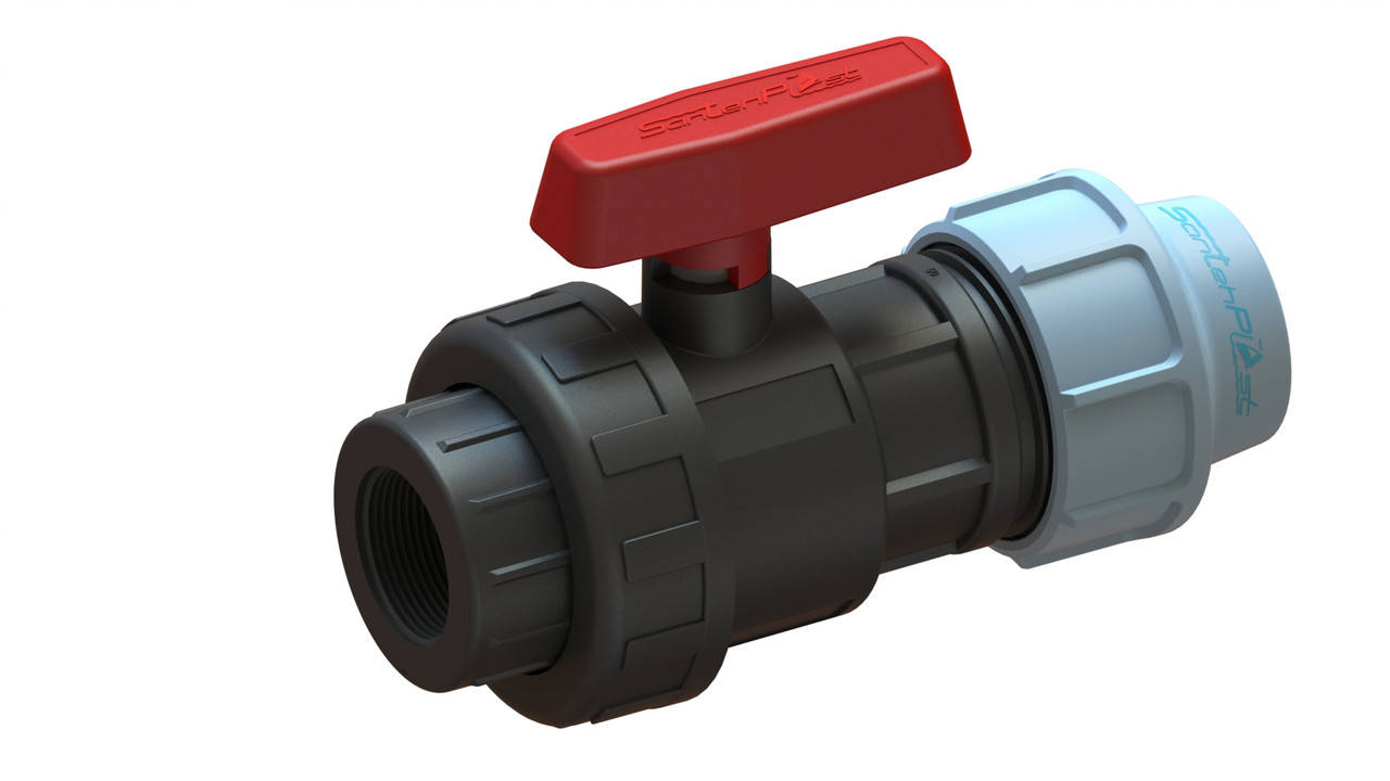 

Кран кульовий ПЕ 63*2 затискач/внутрішня СТП