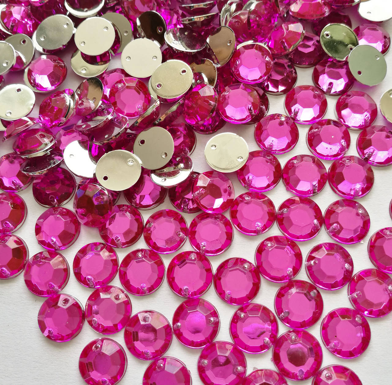 

Пришивні стрази, 12 мм, рожеві, 100 шт/уп