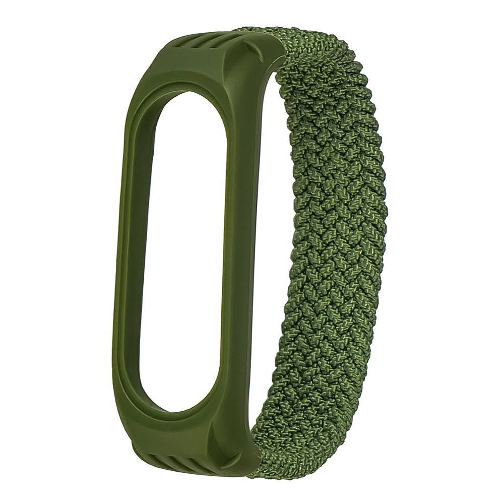 

Ремешок нейлоновый Braided rope для Xiaomi Mi Band 3/ 4/ 5/ 6 размер M хаки