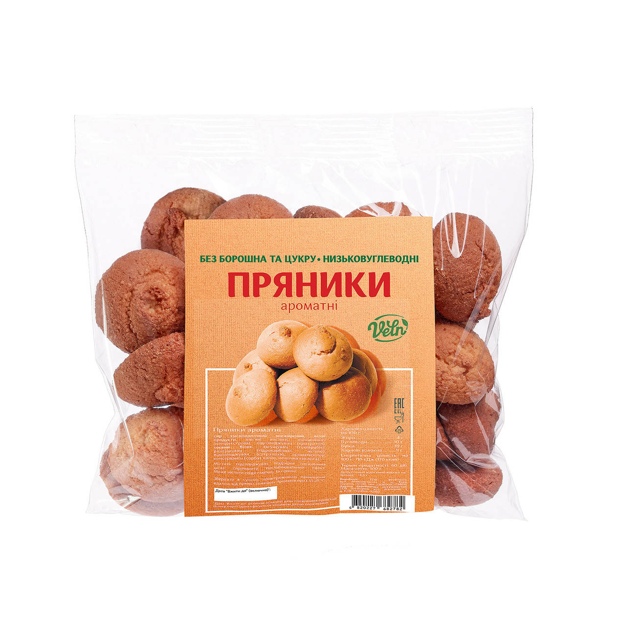 

Пряники ароматні без цукру та борошна тм "VELN" / "Велн", 100г