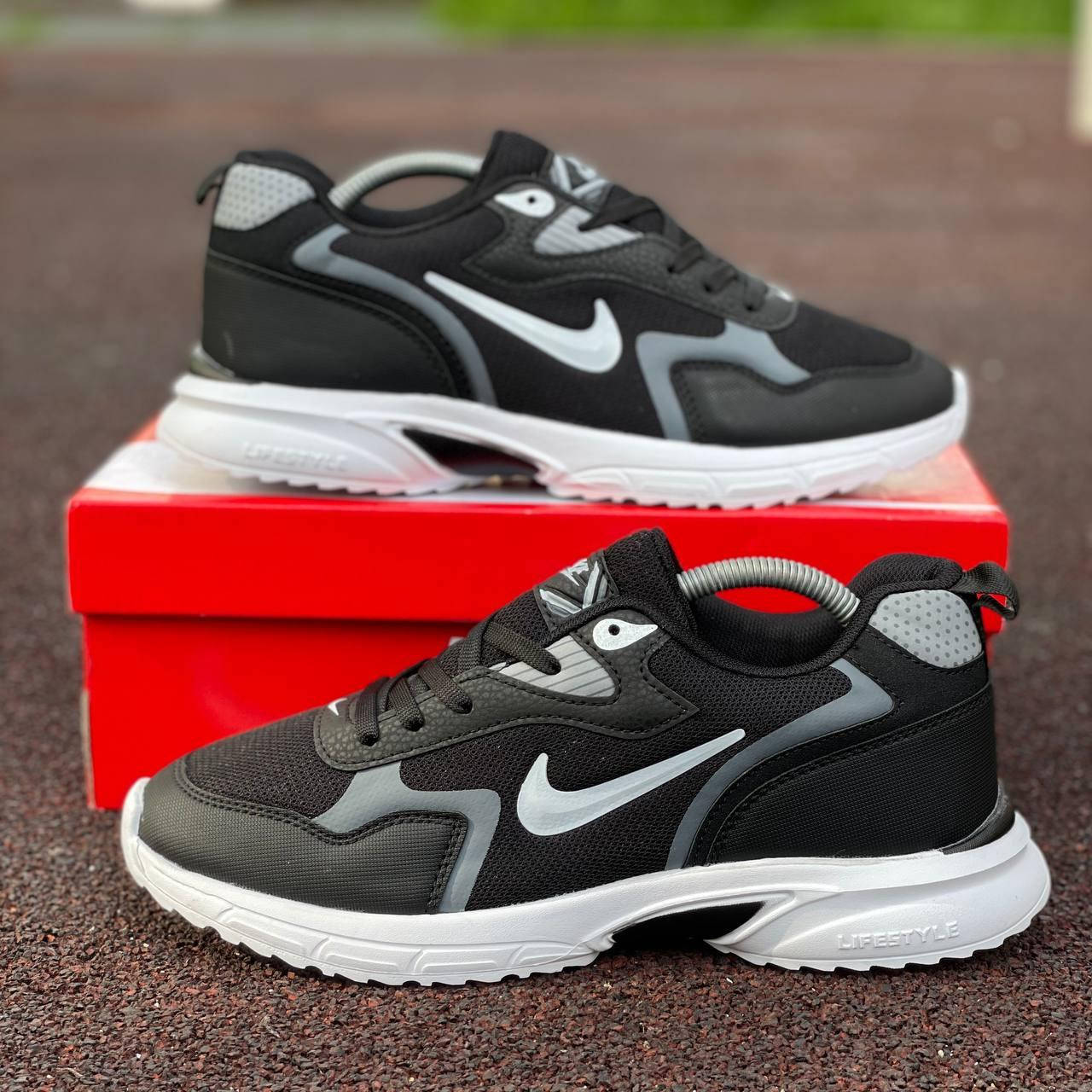 

Кроссовки мужские NIKE сетка черно-белые