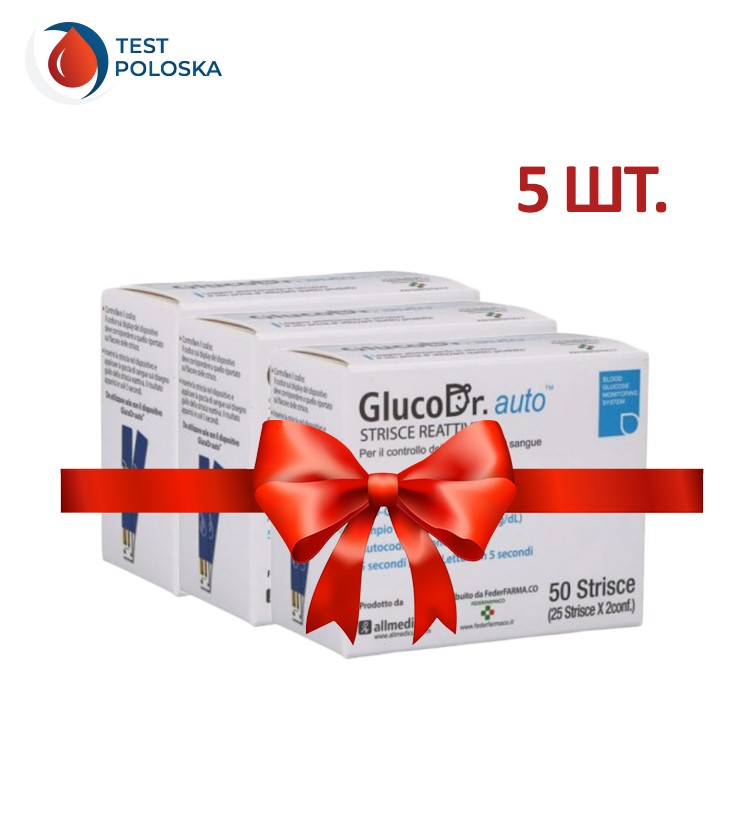 

Тест-полоски GlucoDr auto 50 шт 5 упаковок