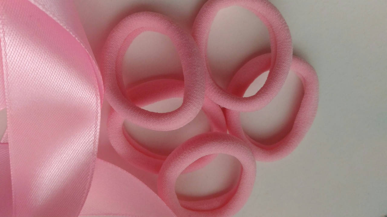 

Резинка для волос нейлон 4 см светло-розовый