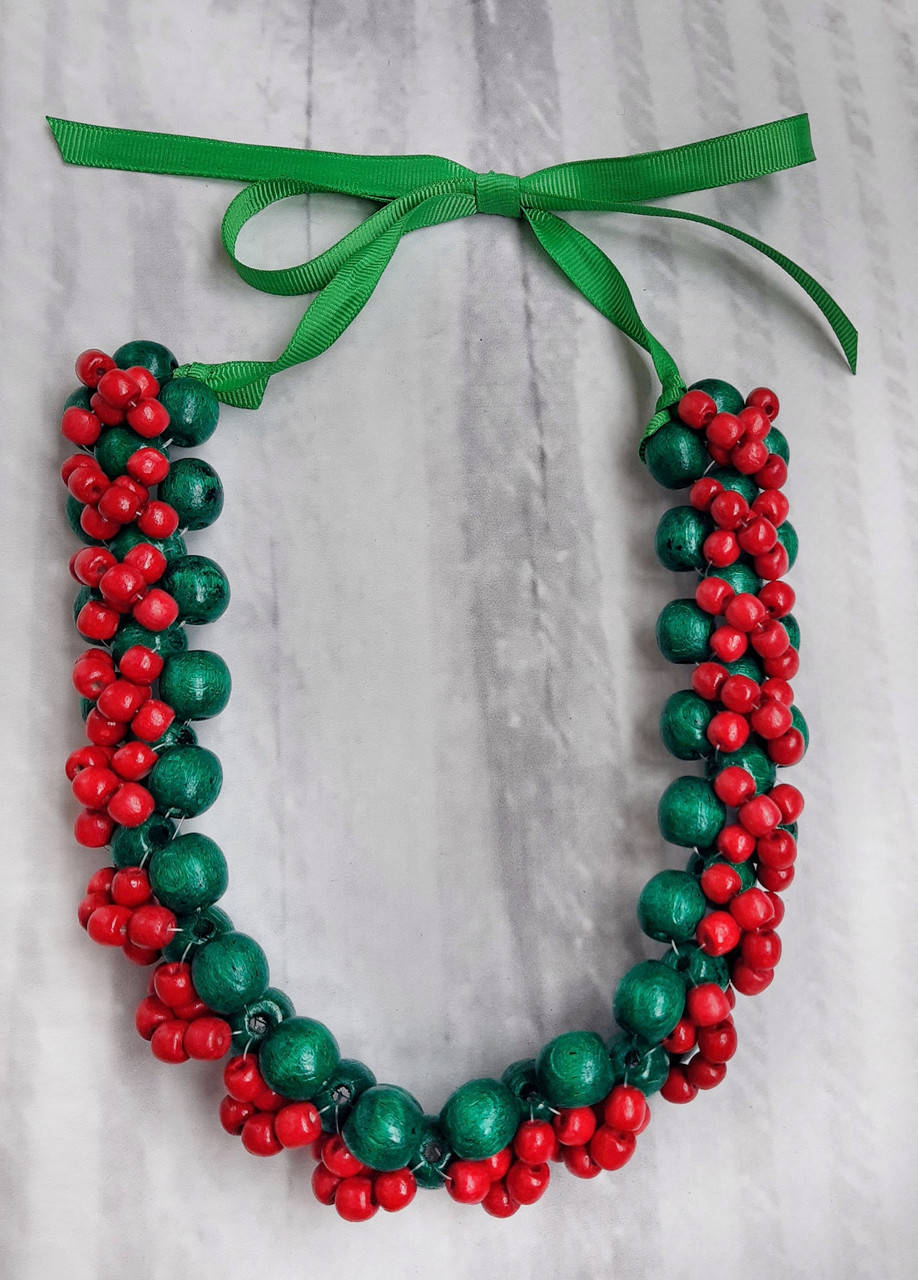 

Намисто Віночок зелено-червоне