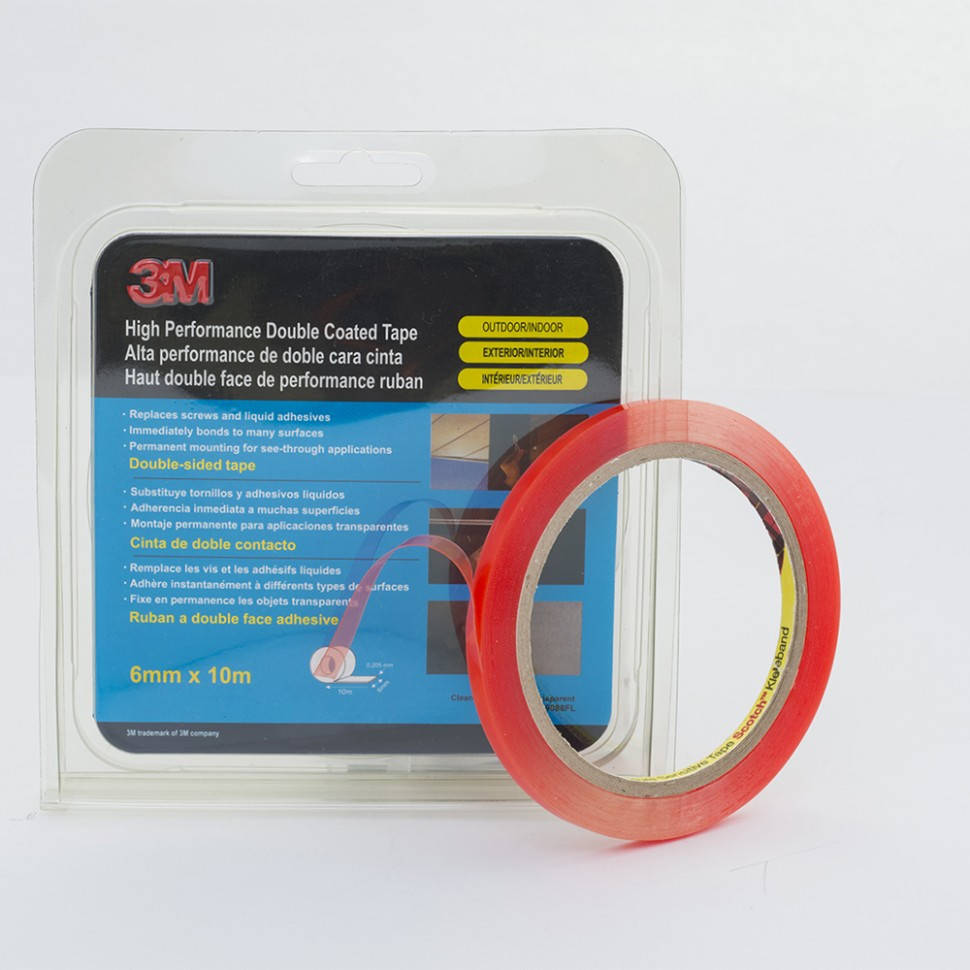 

Монтажный двухсторонний скотч 3М Heavy Duty 6 мм x 10 м x 0.2 мм Прозрачный