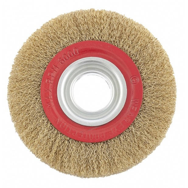 

Щетка для точила 150 мм посадка 32 мм плоская латунированная витая проволока MTX 746609