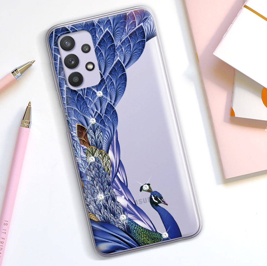 

Чехол Samsung Galaxy A32 4G (A325) со стразами Peafowl
