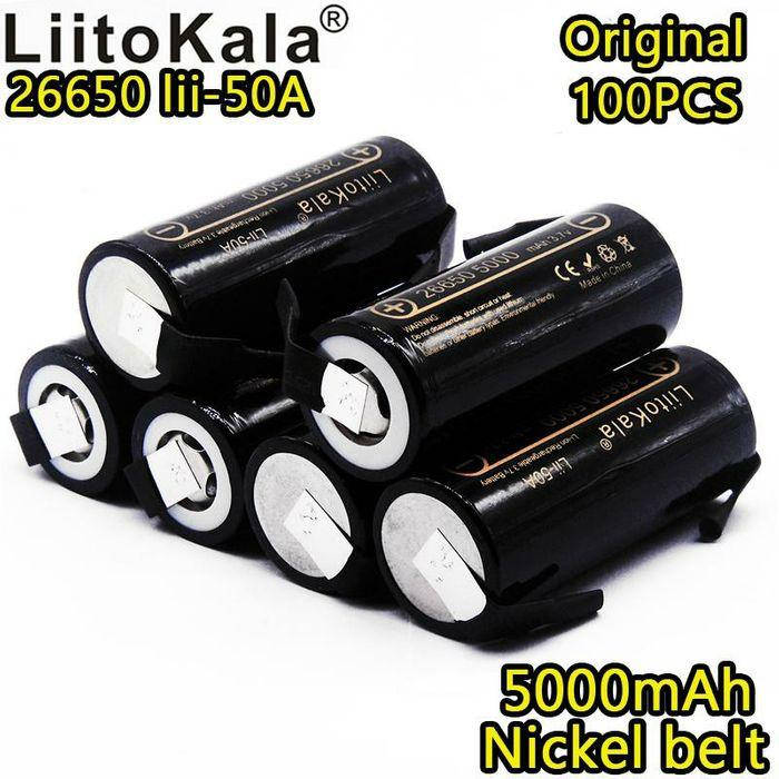 

Высотоковый Аккумулятор LiitoKala 26650 5000 50A 3.7v.пайка литокала