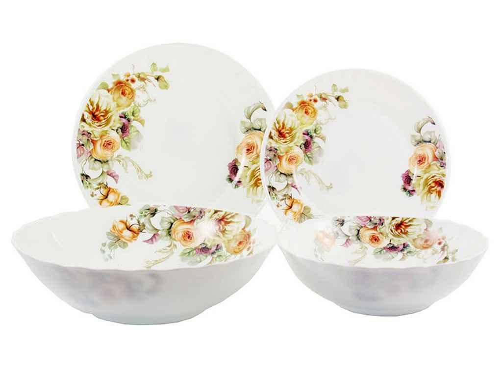 

Обеденный набор 19 предметов стеклокерамика Роза 7615 "LUMINES", Белый