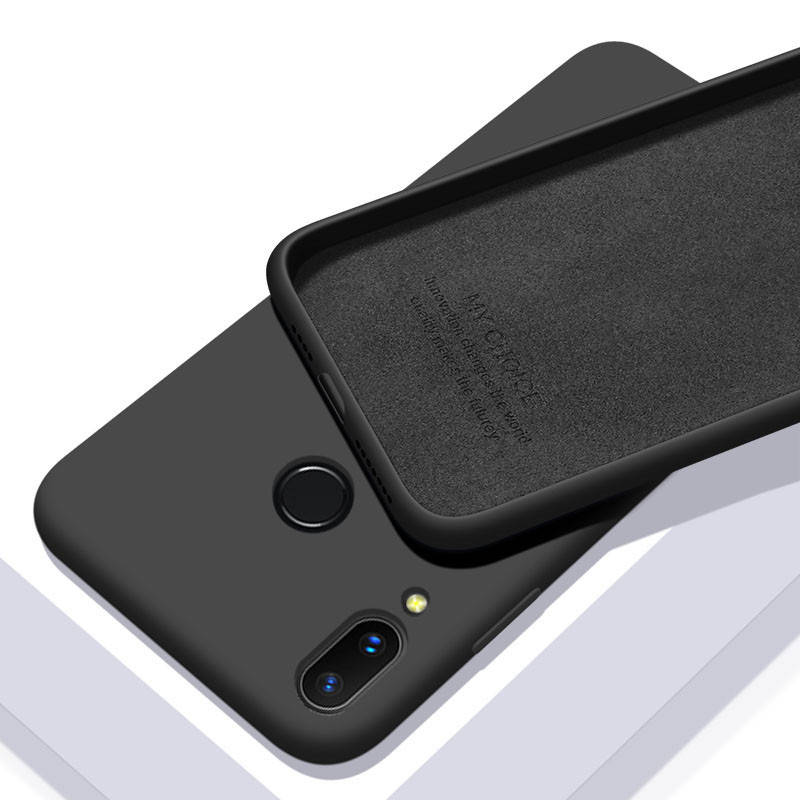 

Силиконовый чехол для Xiaomi Redmi Note 7 Черный микрофибра soft touch