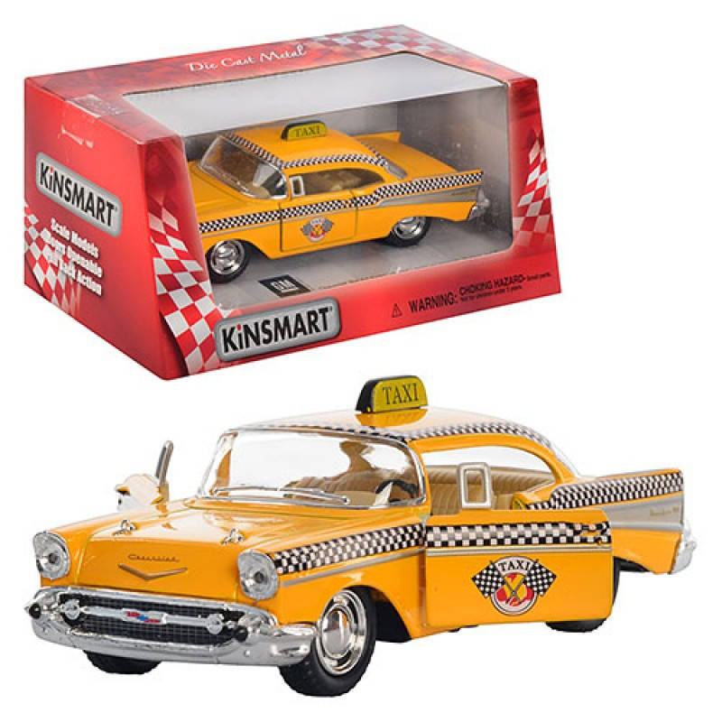 

Машинка инертная Kinsmart Такси KT-5360-W 12.5 см, Желтый