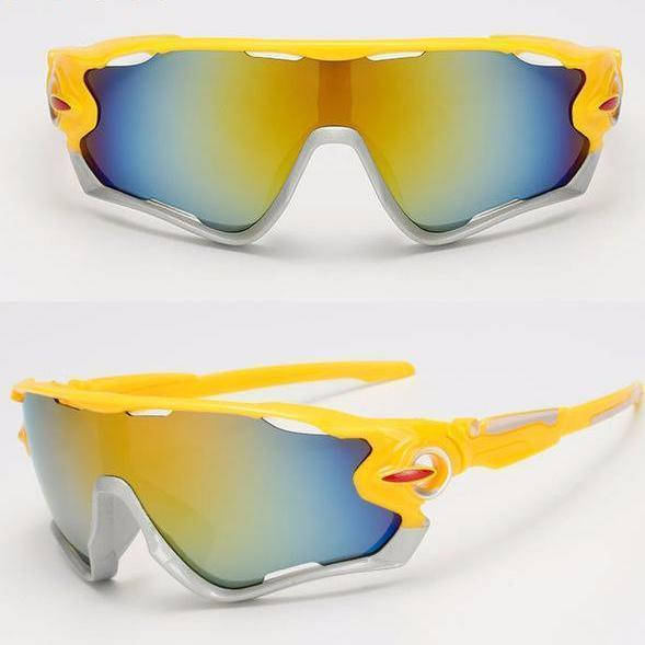 

Очки велосипедные Robesbon Jawbreaker 9270 спортивные велоочки Yellow-Blue