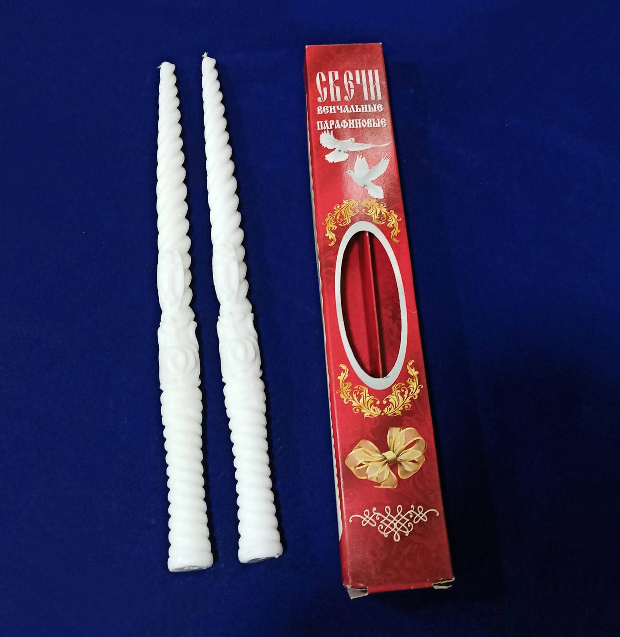 

Свечи венчальные белые из парафина 36см (пара)