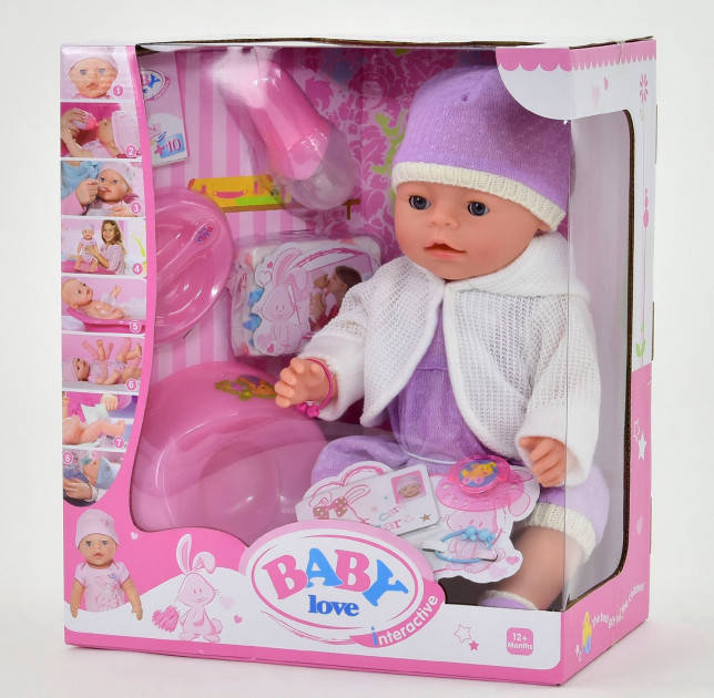 

Пупс функциональный "Baby Love" с аксессуарами, 42 см (BL020A)