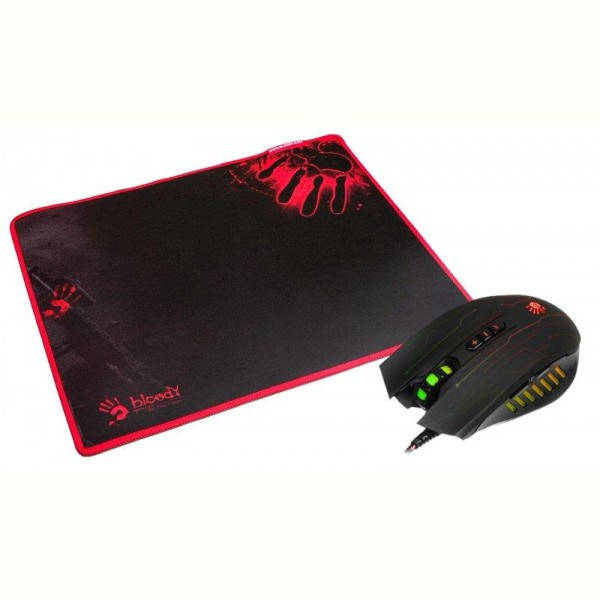 

Мышь A4Tech Q81 Bloody Neon XGlide Black USB + коврик, Черный