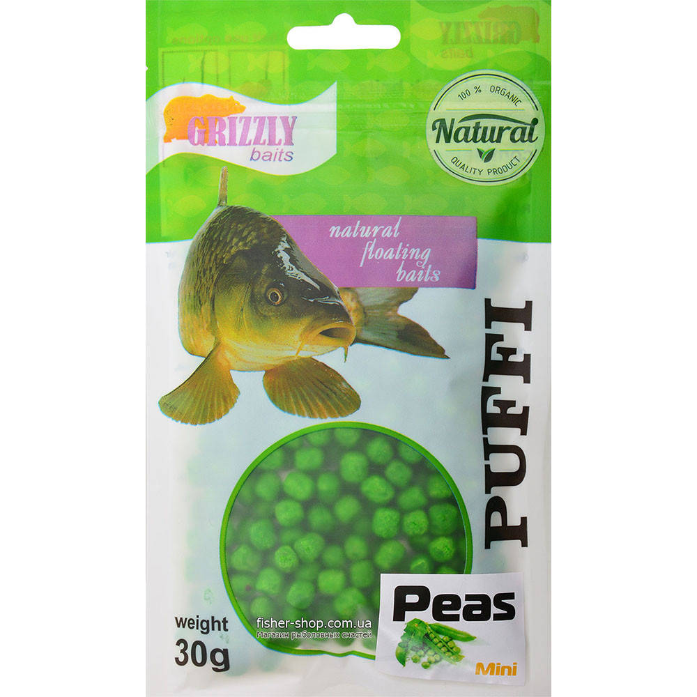 

Воздушное тесто Grizzly Baits Puffi Peas (Горох) 8мм 30г