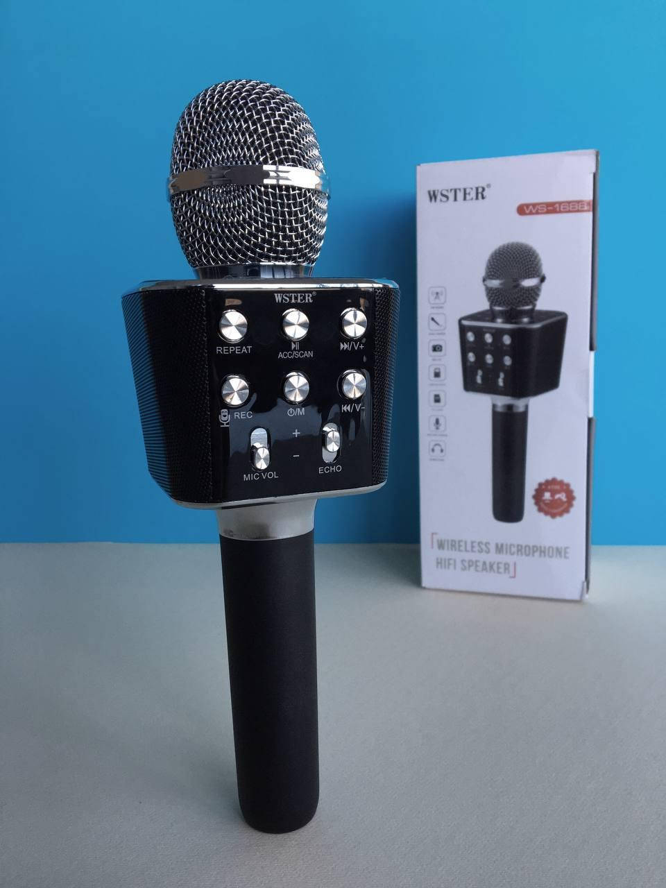 

Беспроводной bluetooth караоке-микрофон Wster WS1688 bluetooth, черный