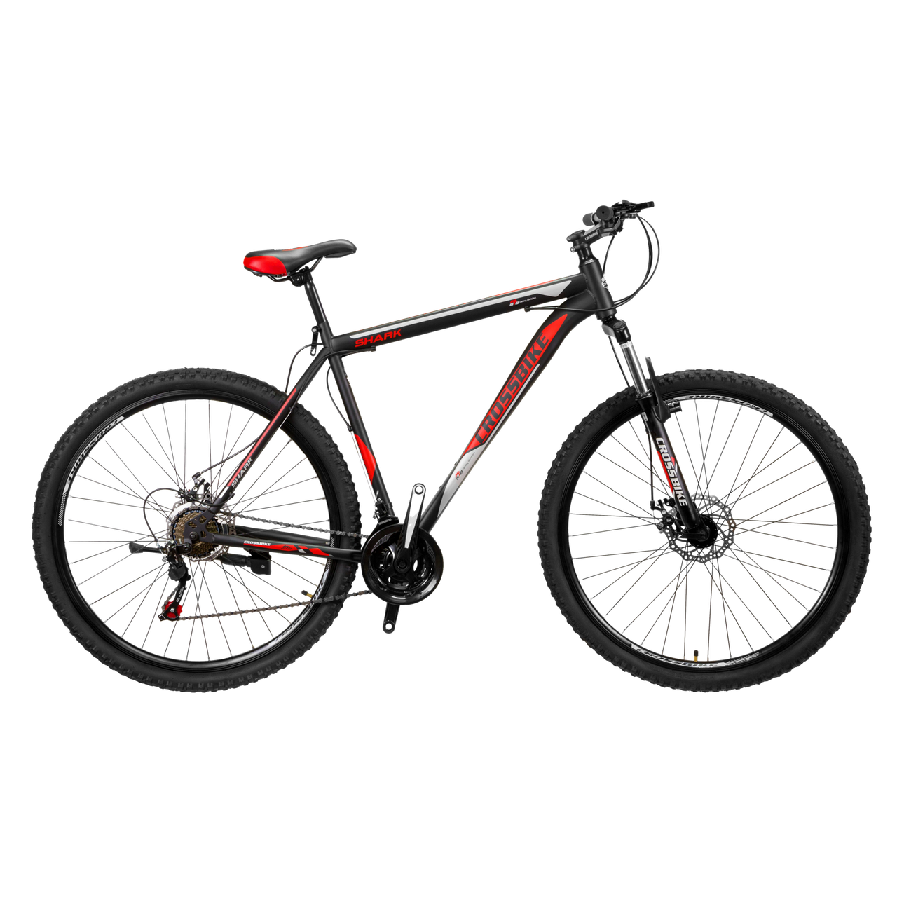 

ГОРНЫЙ ВЕЛОСИПЕД CROSSBIKE SHARK 27.5" 19,5" ЧЕРНЫЙ-КРАСНЫЙ-СЕРЫЙ (кросс шарк)