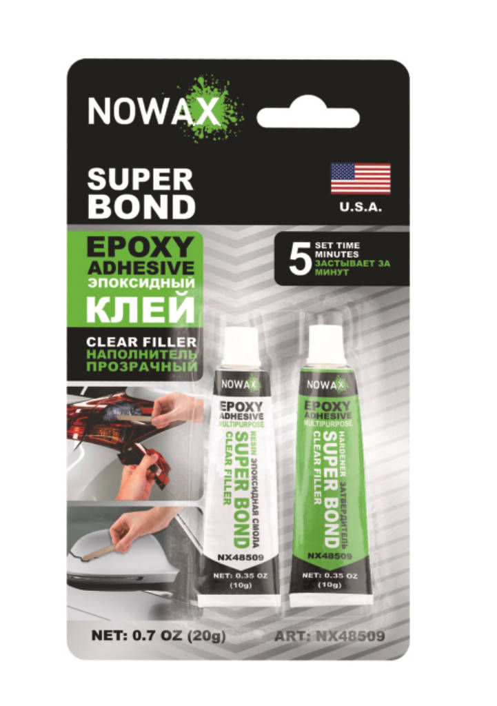 

Клей эпоксидный Nowax SUPER BOND цвет: прозрачный 20гр. (NX48509)