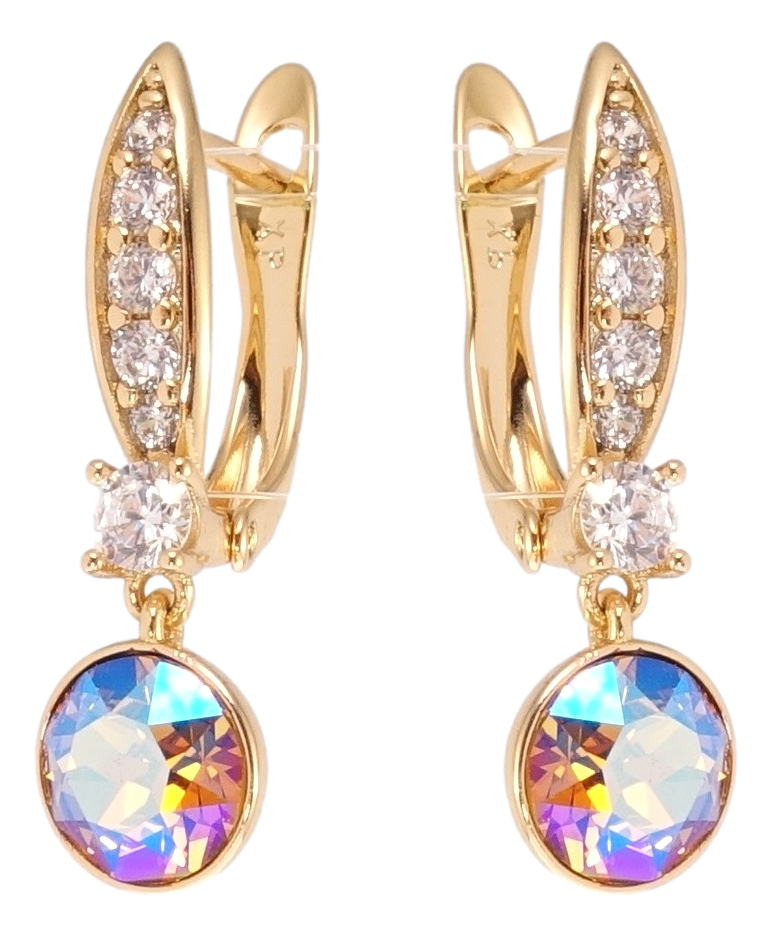 

Серьги Xuping Позолота 18K с кр-ми Swarovski подвески английский замок "Кристаллы Topaz Shimmer"