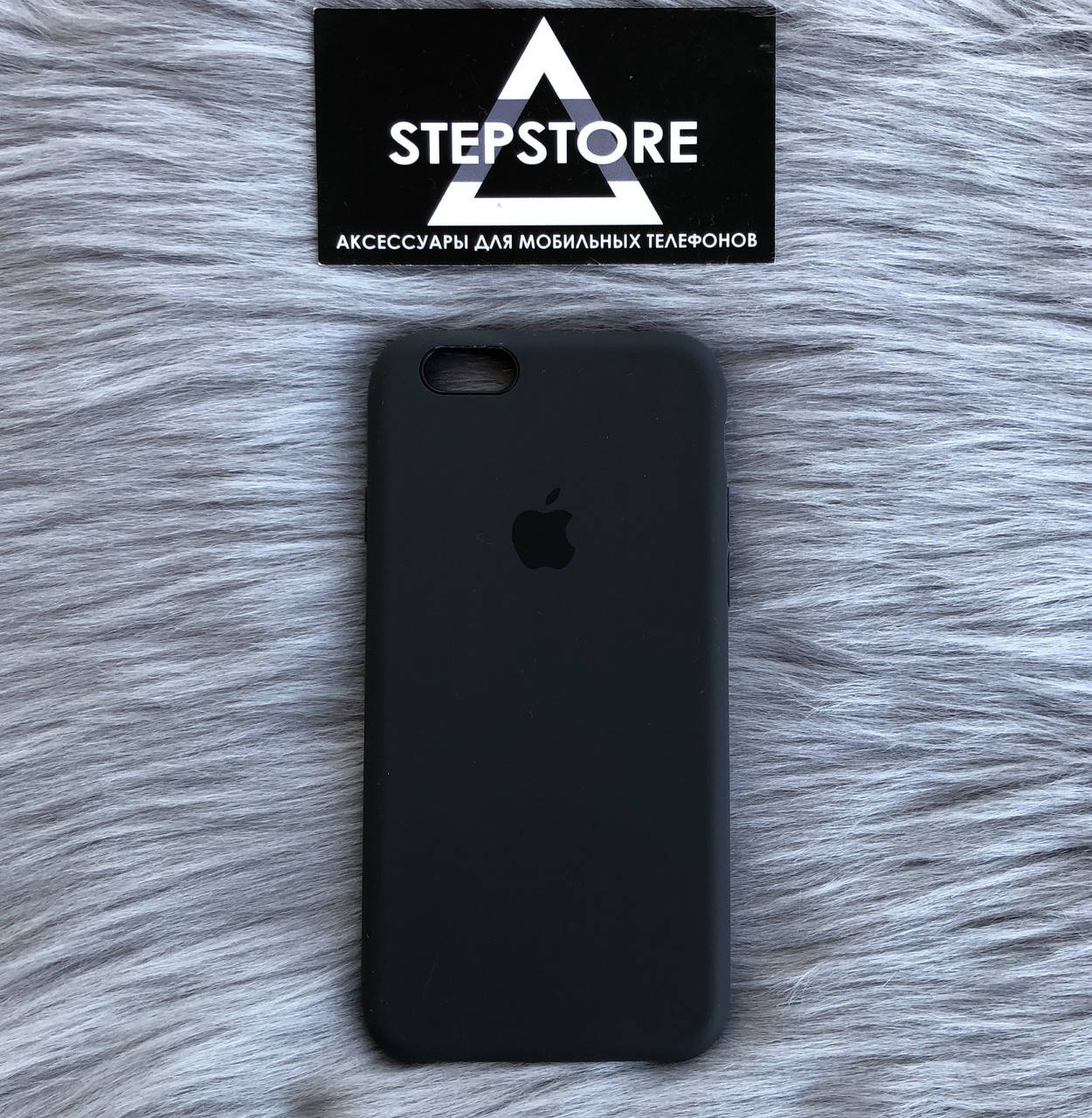 

Чехол с микрофирой Silicone Case Iphone 6 6s противоударный софт тач Charcoal gray